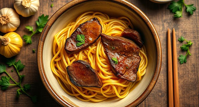 garlic butter steak lightning noodles recipe